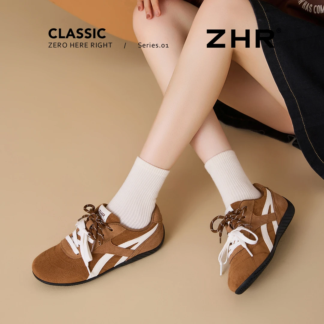 2025今年流行鞋子美式鞋子德训鞋女2025新款百搭软底休闲鞋阿甘鞋