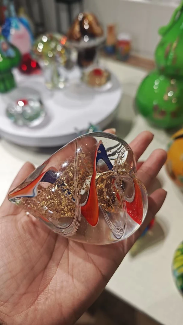 万花心形摆件琉璃