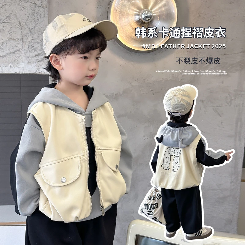 卡通马甲2025年新款韩版春款后背男童中小童卡通马甲上衣