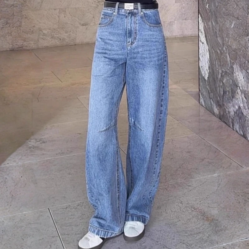 商场同款女装2025秋新款美式休闲复古百搭高腰小弯刀牛仔裤510077
