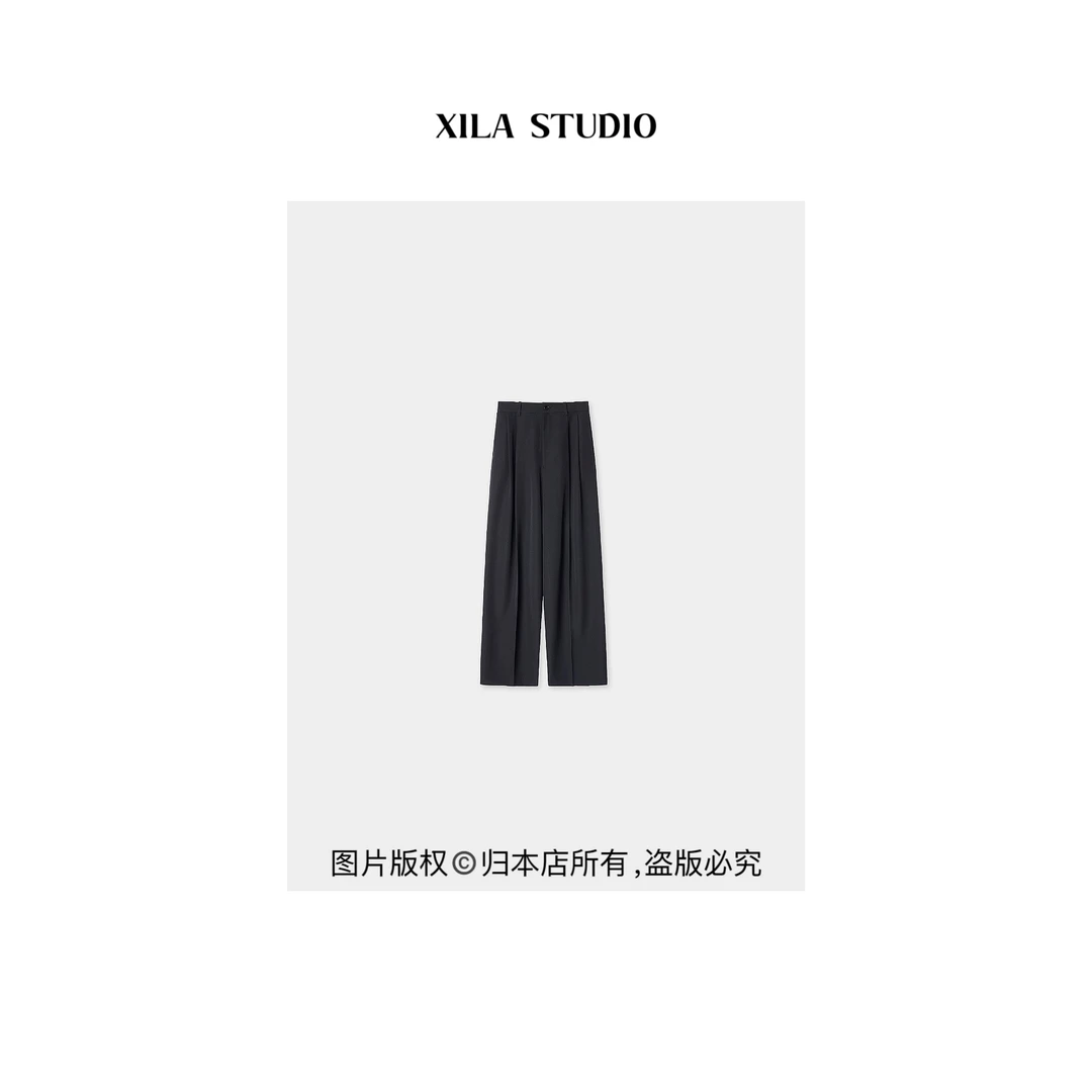 【XILA】row同源精仿羊毛时装高腰西裤
