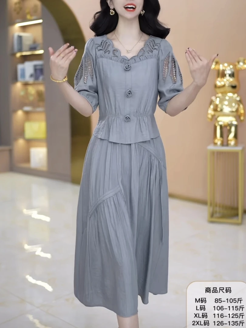 【连衣裙】2025夏季新款优雅新款气质时尚大气减龄休闲显瘦连衣裙