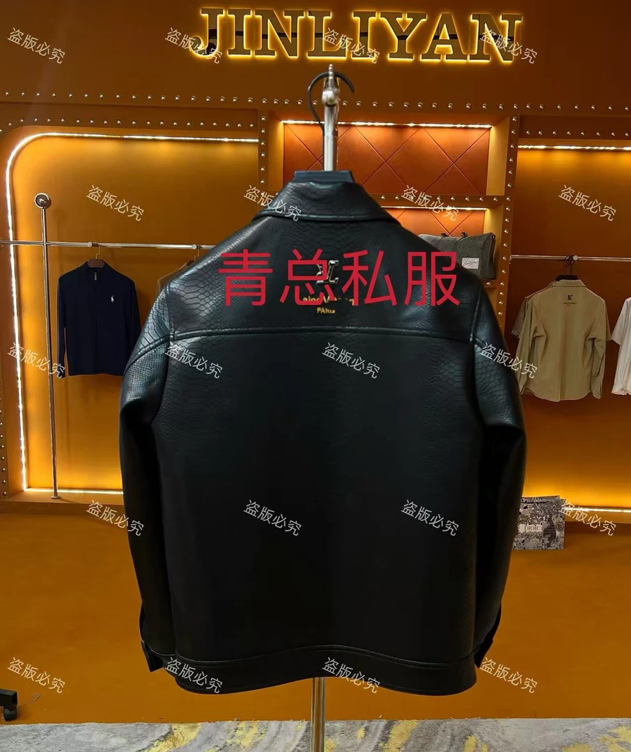 【FX-1166】2025新款老钱风皮衣棉服黑蟒限定-青总私服