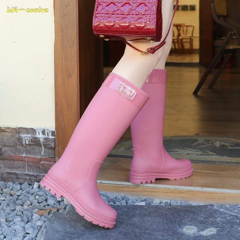 特高筒雨鞋女款成人水鞋防水防滑2025款长筒雨靴时尚外穿露营徒步