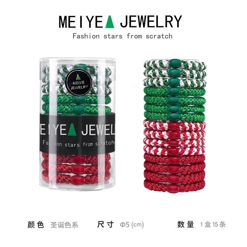 圣诞节头饰高马尾发圈女扎头发皮筋加粗头绳高弹力耐用发绳头饰