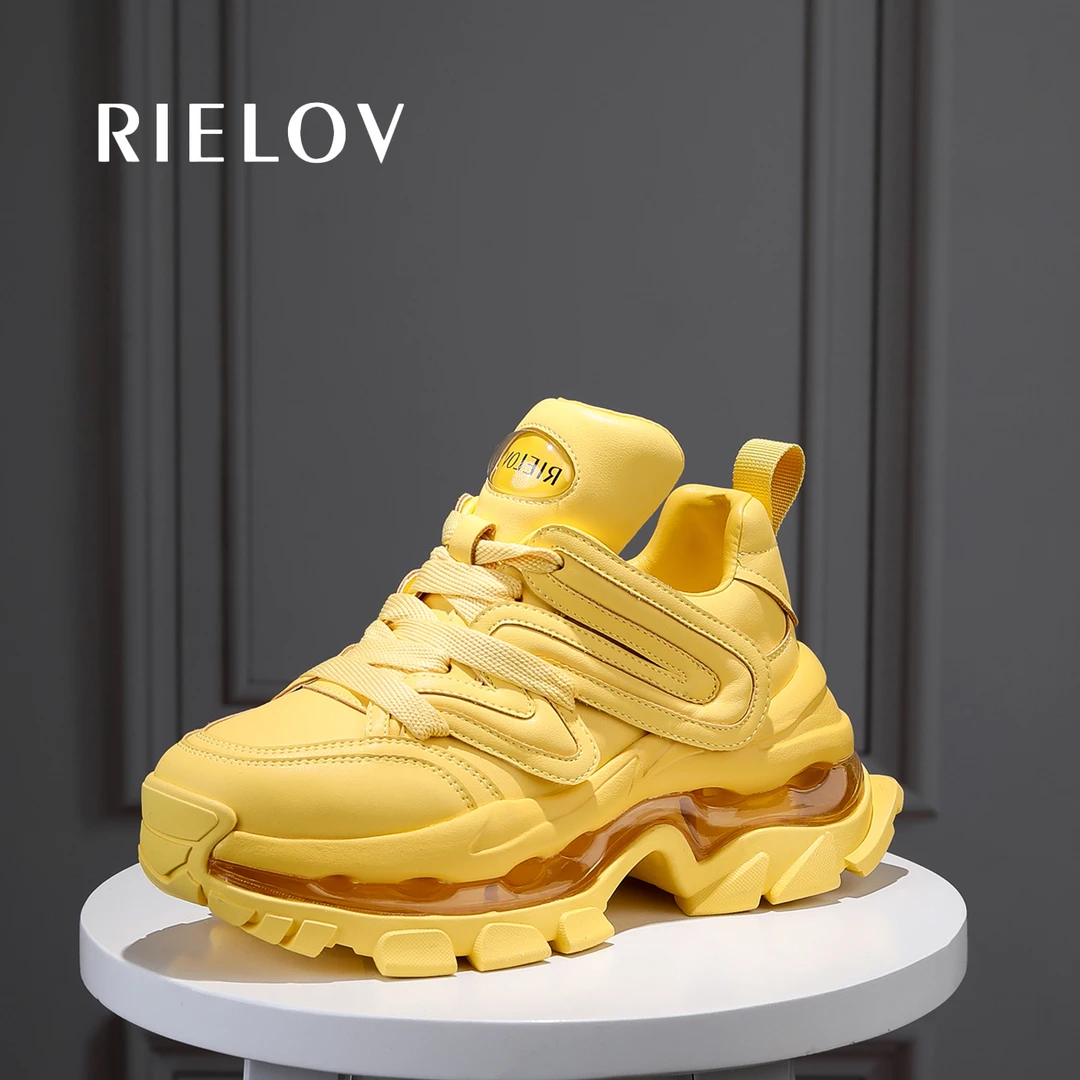 RIELOV【丽】增高8cm时尚厚底气垫老爹鞋百搭女士休闲鞋666-82