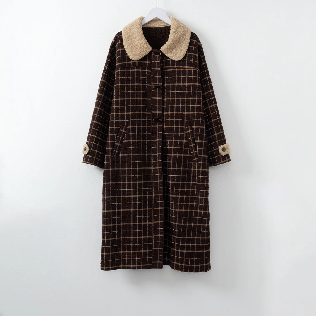 几里与麻 皮毛一体外套孤品  G9012091