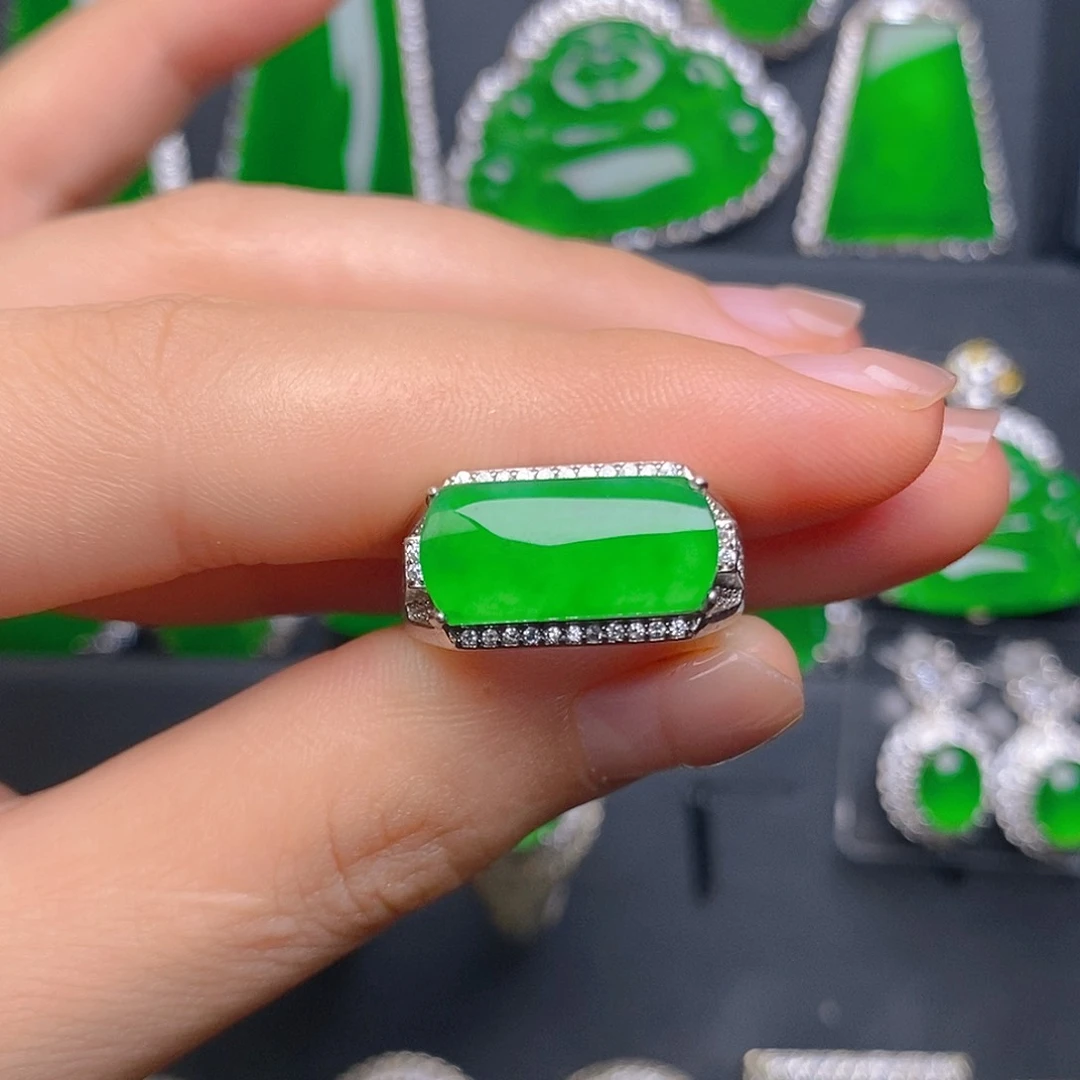 春****翡翠戒指银S925镶嵌