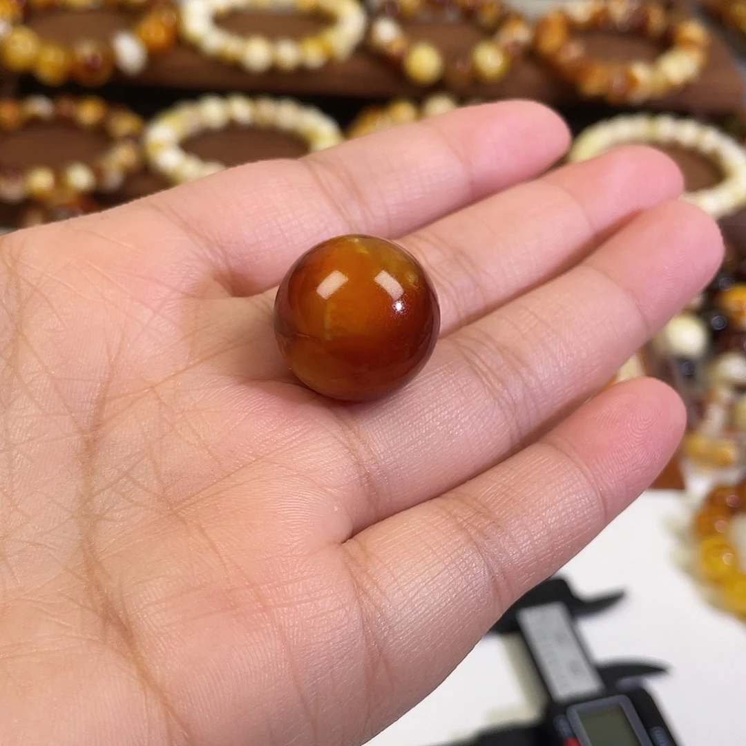 琥珀未镶嵌手链天然沁色蜜蜡20.9m