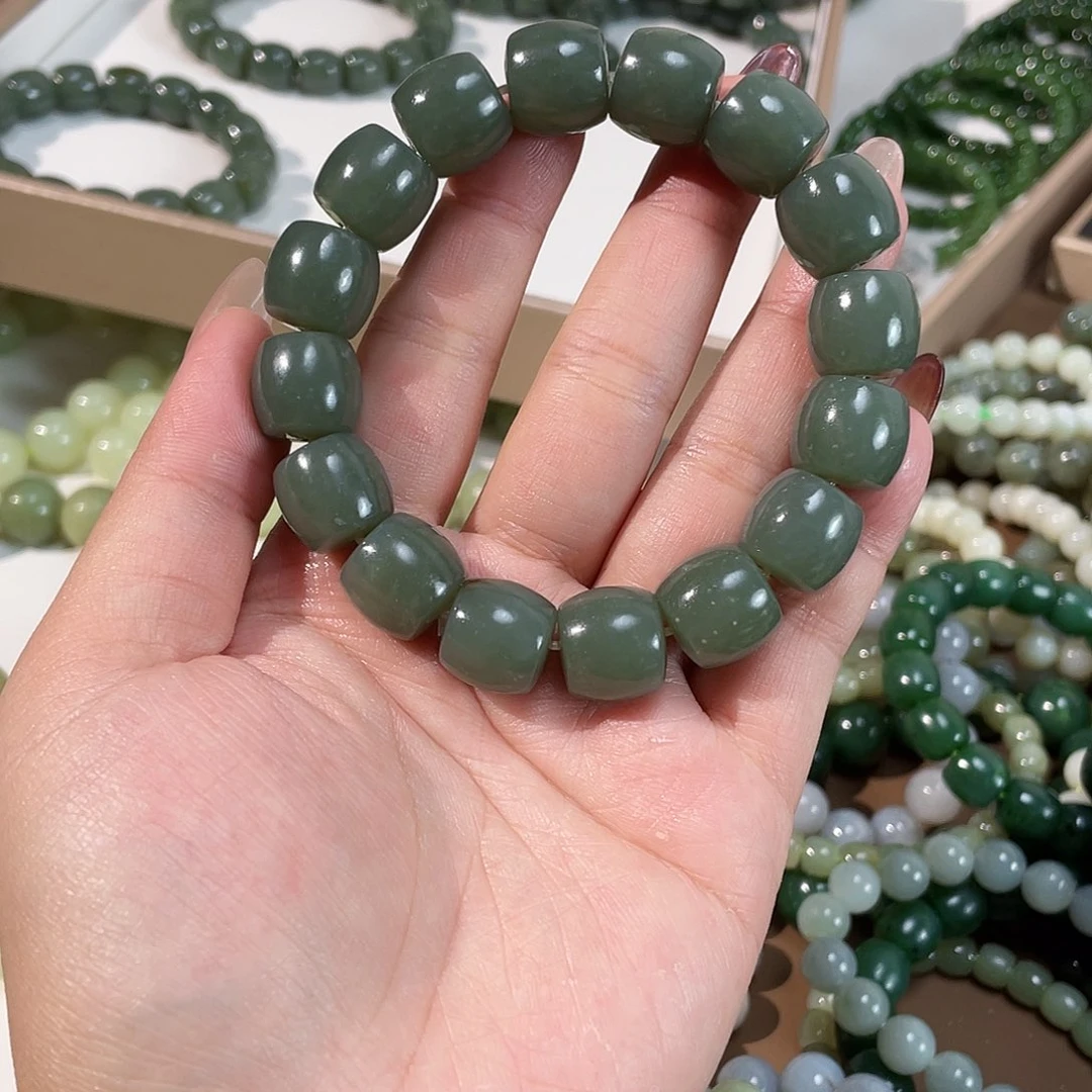 和田玉手链未镶嵌新疆且末蓝 14