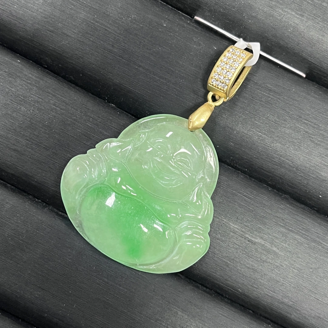 手链 飘绿色佛公吊坠饰品