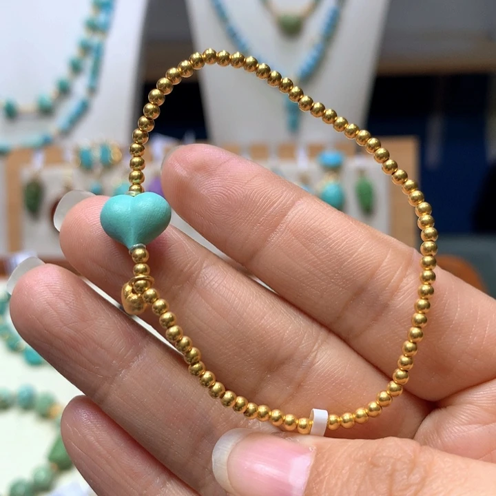 绿松石18K金镶嵌单圈