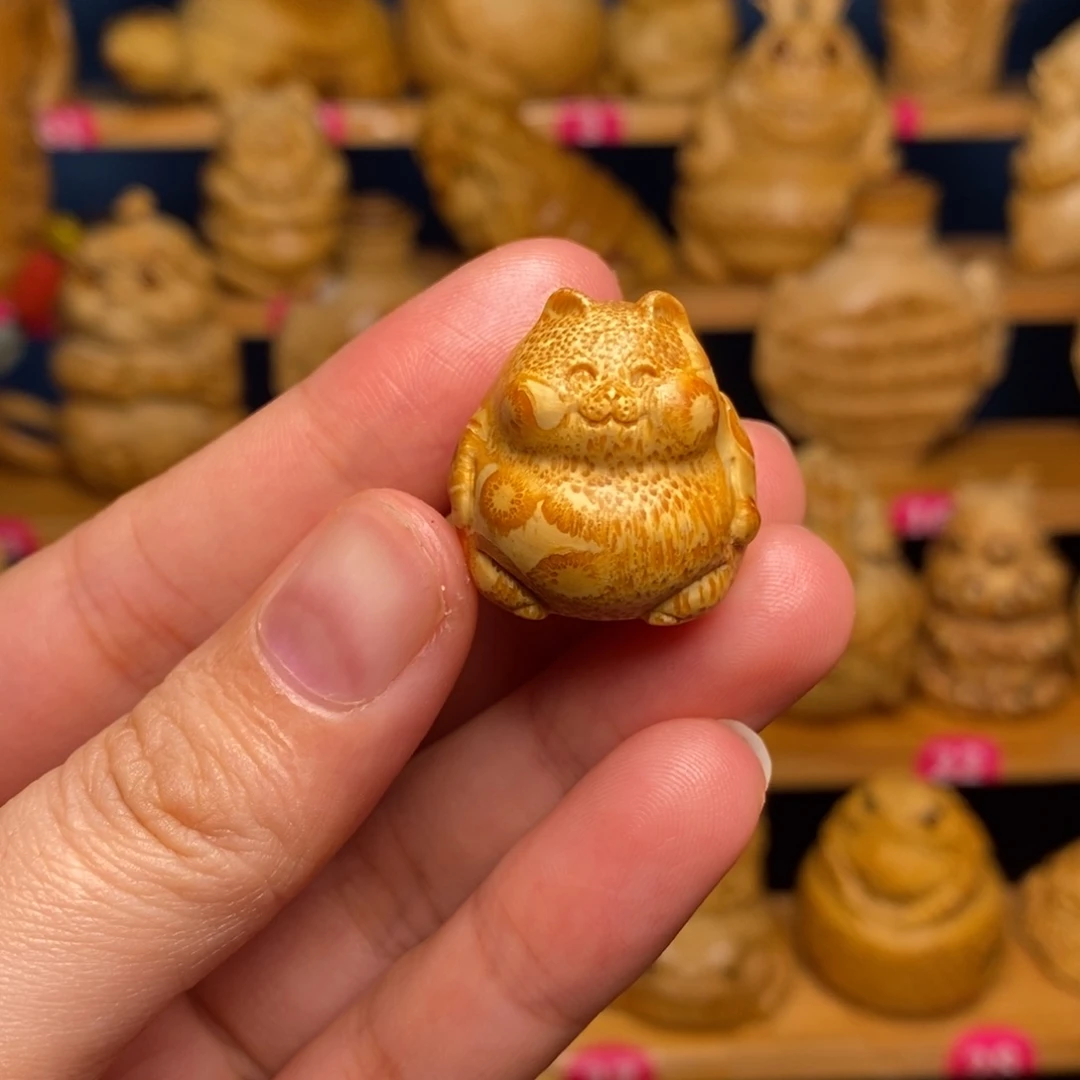 竹招财猫竹雕精工制作