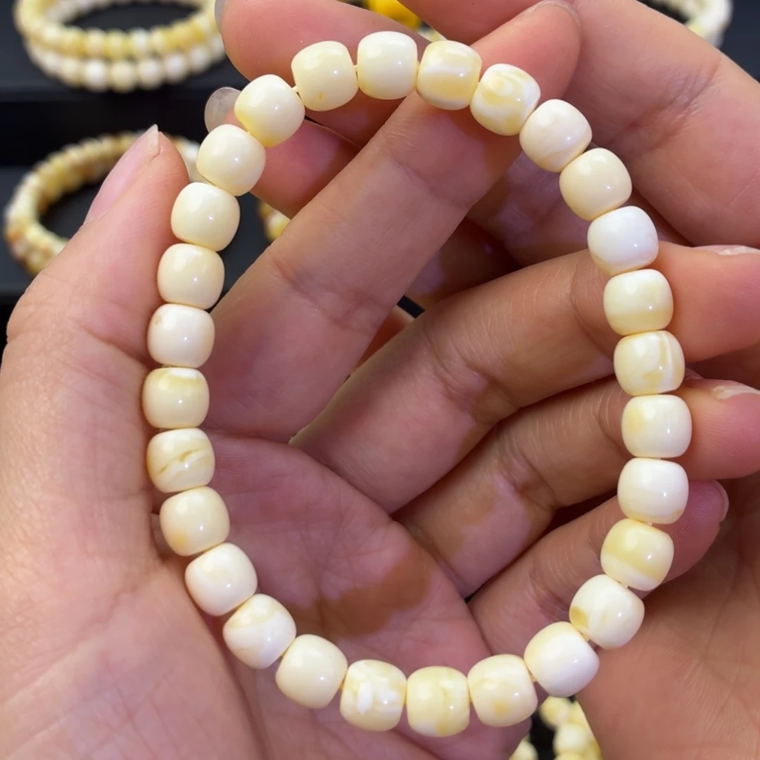 琥珀未镶嵌珠宝奇石瓷白7,5