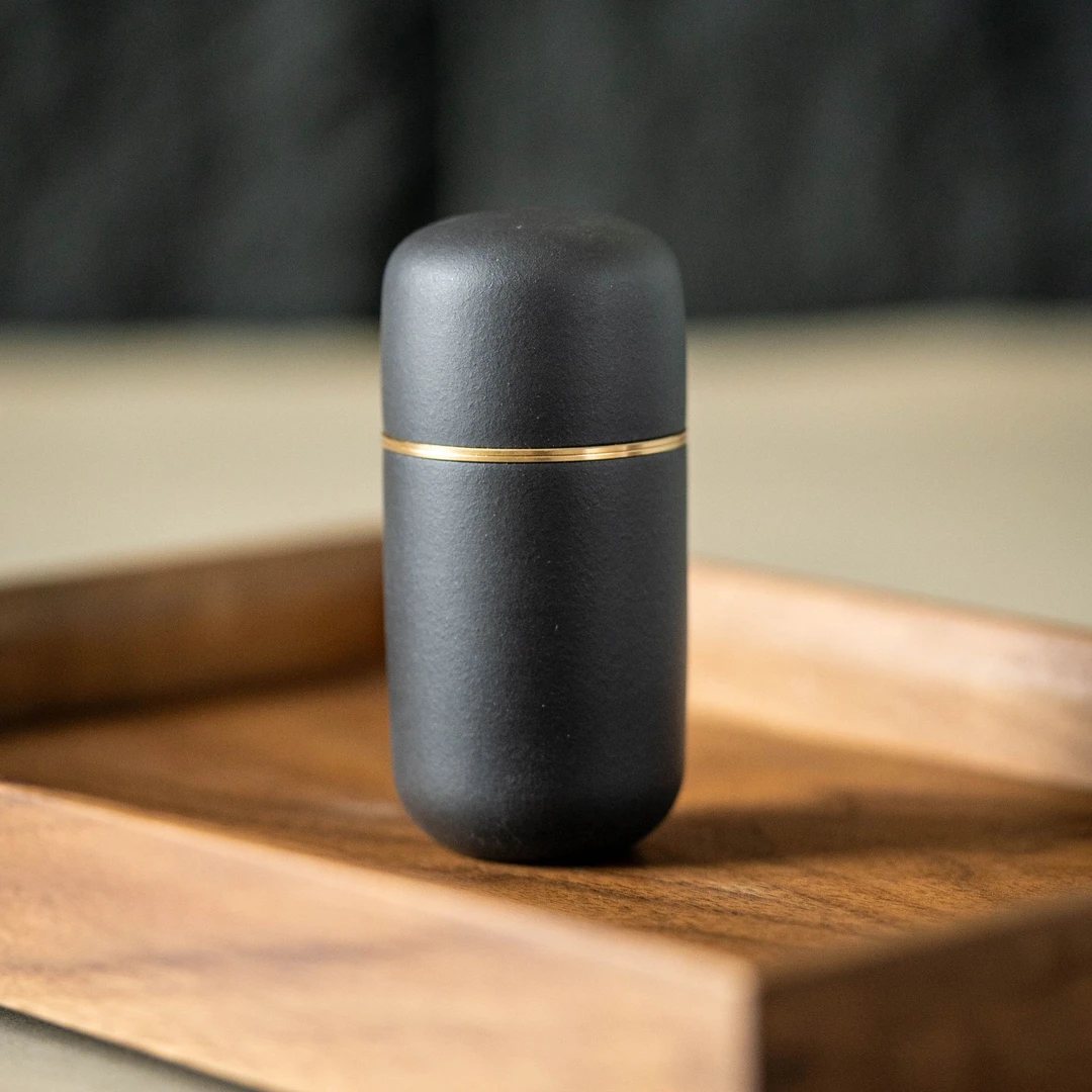 【金爷严选】xc黑金胶囊茶叶罐 茶仓 旅行紫砂送礼自用茶具必备