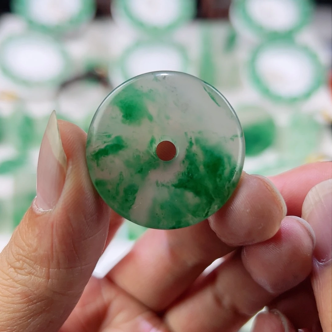 石英质玉吊坠(赠链)未镶嵌平安扣吊坠