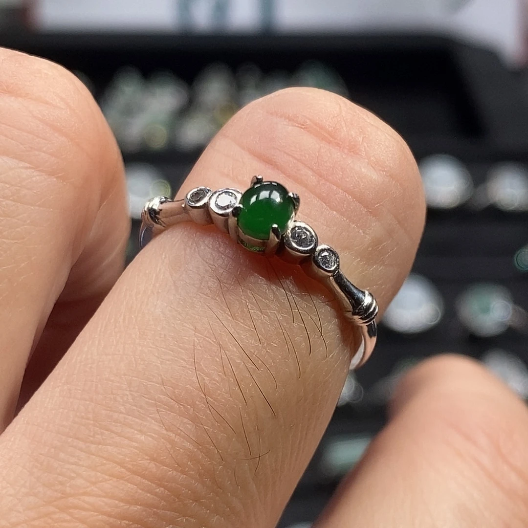 翡翠银S925镶嵌戒指