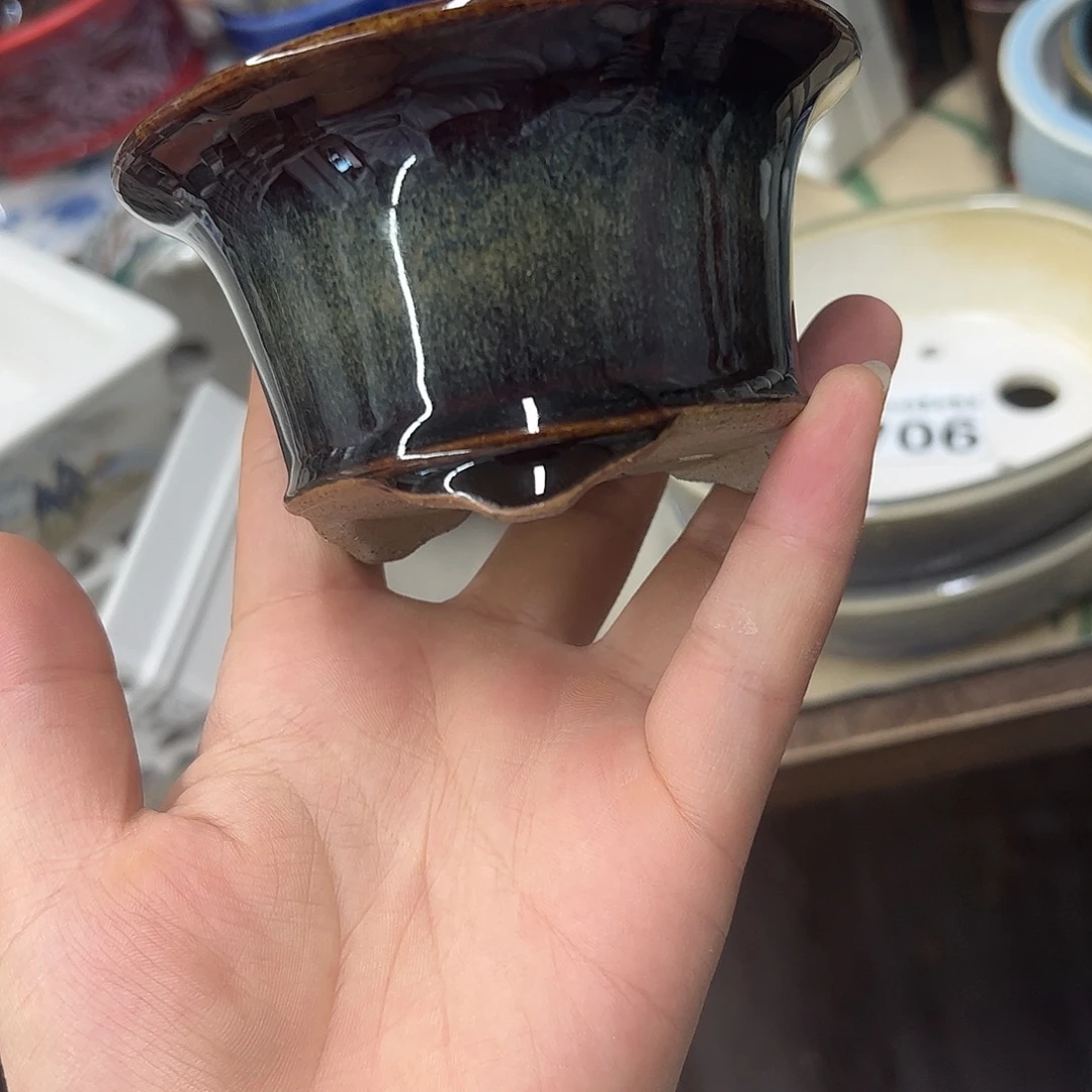 紫砂花盆180号瑕疵9.5/5cm窑变