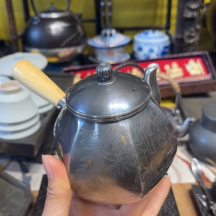 蜜安罐瓷香炉锡茶则