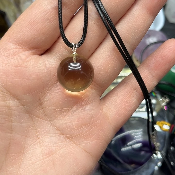 水晶未镶嵌珠宝半成品11克黄水晶吊坠