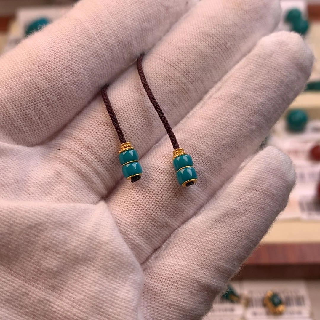 18K金镶嵌绿松石配饰j4.2