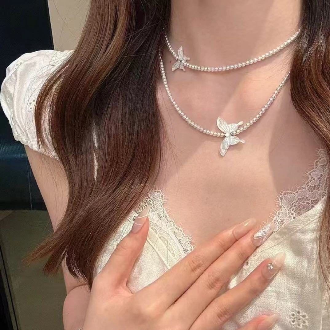 合金项链 炫彩蝴蝶套链 Cuddle手作 温婉甜美