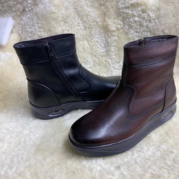 运动鞋男士单靴冬季加热厚款黑色板鞋防滑厚底鞋垫