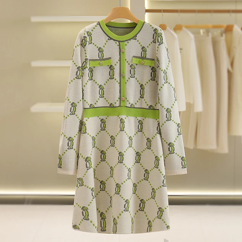 【伍莎-自营】圆领针织连衣裙#QBY48L008