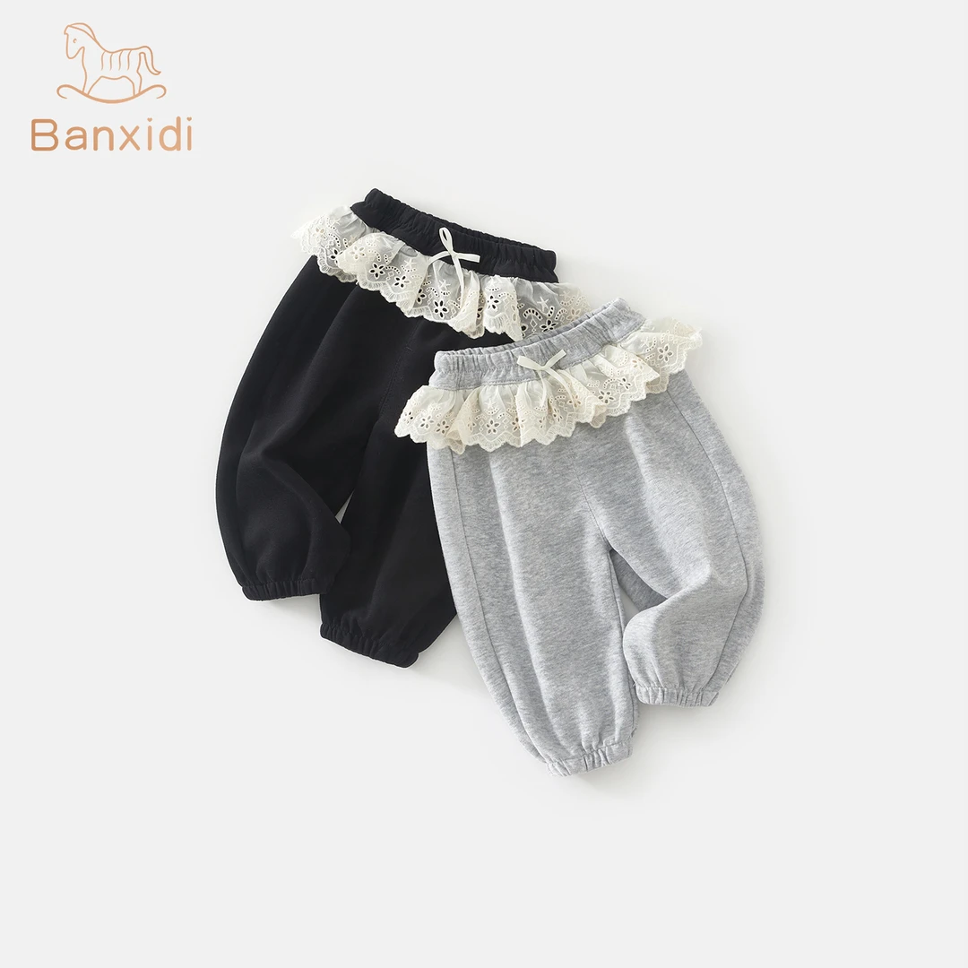 班喜迪女童裤子秋冬新款洋气宝宝休闲束脚裤童装秋装儿童卫裤冬季