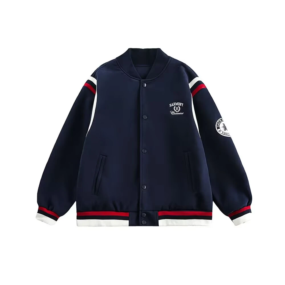 黑鸡 美式复古棒球服外套男2025春季情侣款潮牌cleanfit夹克女