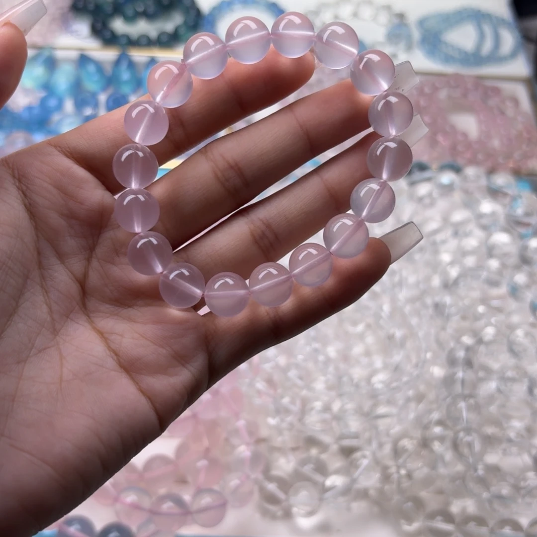 水晶未镶嵌手链粉水晶11咪