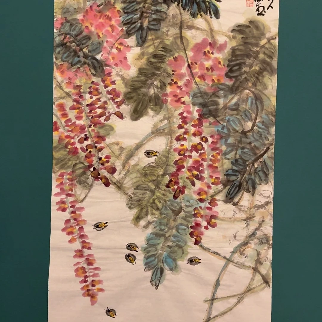 国画单老师画作画作