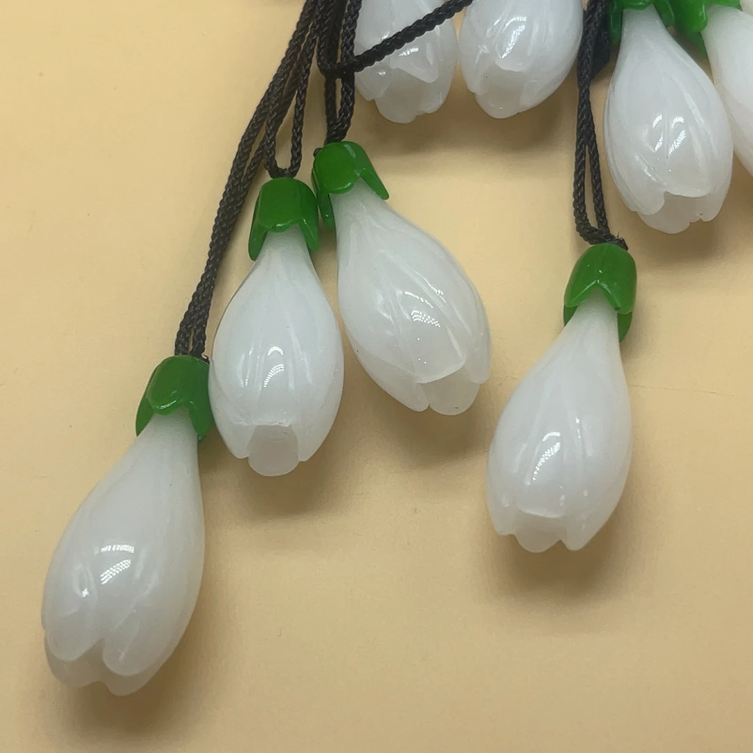 【玉美人】金丝玉玉兰花吊坠（多样性发货拍一发一）