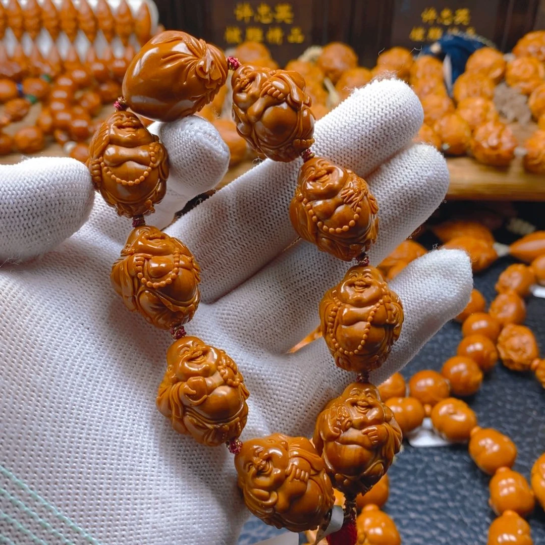 手串/手链橄榄核一青老师2.0八宝弥勒（微花）