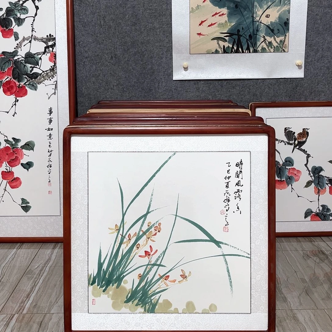 国画书画作品带框63×63