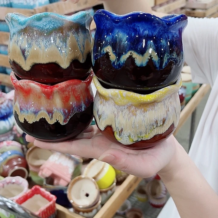 有孔，凑10元包邮陶瓷花盆发货！