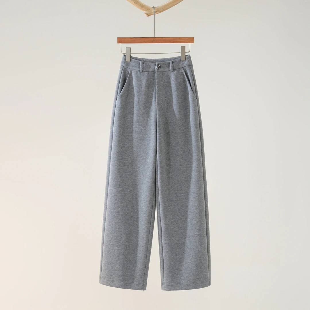 西子/【灰色神裤】醋酸羊毛高腰显瘦秋冬百搭保暖直筒长裤/KZXS240