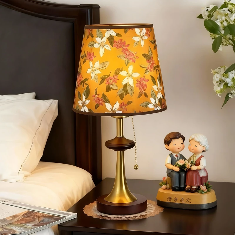 法式中古台灯卧室书房美式复古侘寂风设计师高级感氛围装饰床头灯