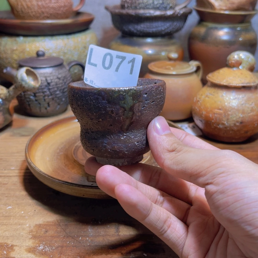纯手工制作工艺（柴烧）裸烧纯手工制作柴烧杯071