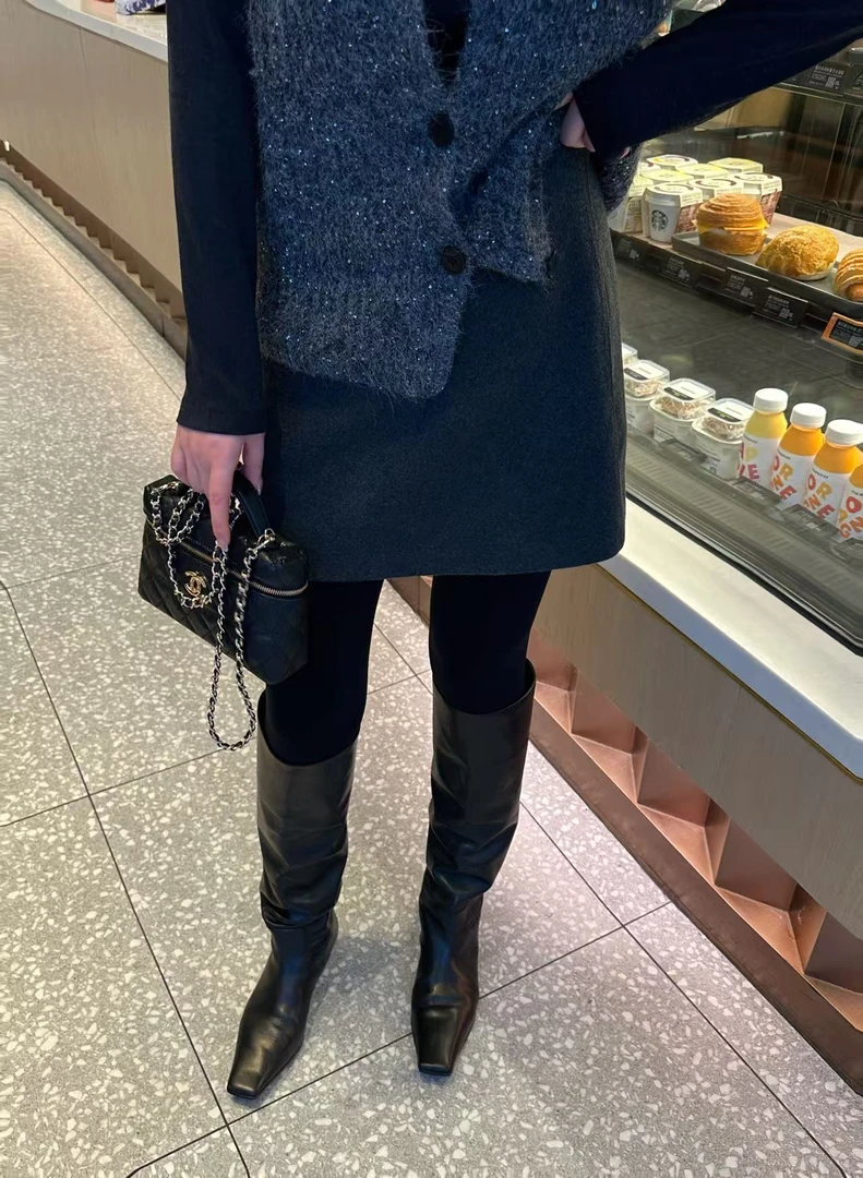 琪琪怪怪大码女装【毛呢半裙】时尚高腰松紧腰A字半身裙D27934QTQ