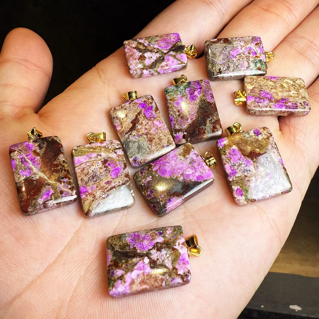 【皇后甄选】 F019 辰砂DIY樱花粉方牌吊坠-多样性发其一