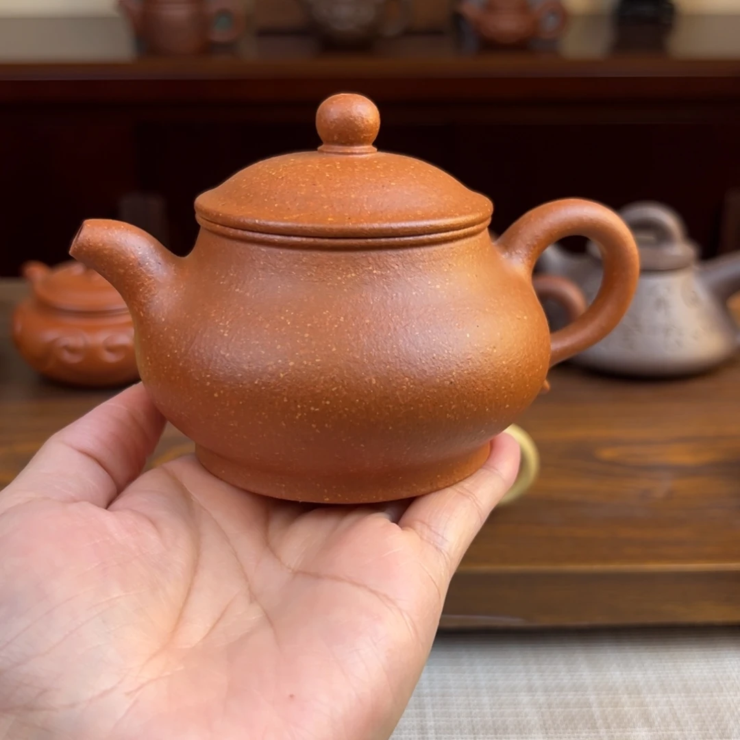 紫砂茶壶黄降坡潘壶全手230cc