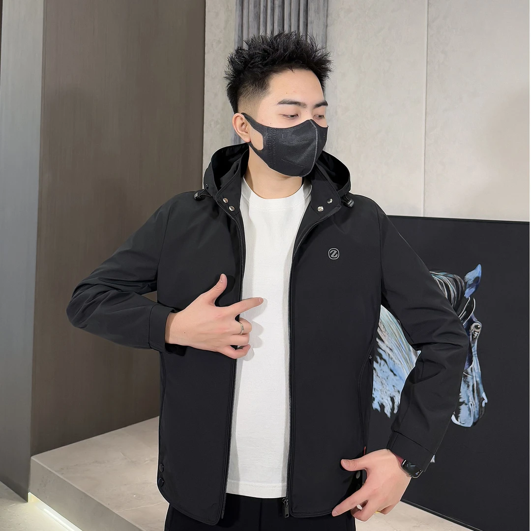 8288春季新款字母时尚百搭男士连帽外套