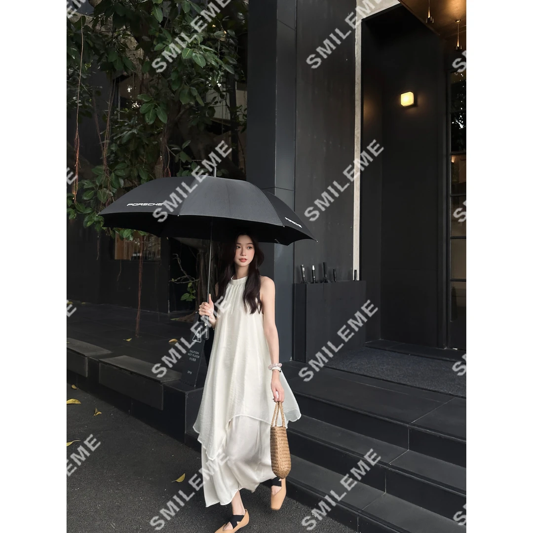 2-SMILEME【蝶恋海棠】夏季穿搭气质风时尚休闲百搭纯色无袖连衣裙