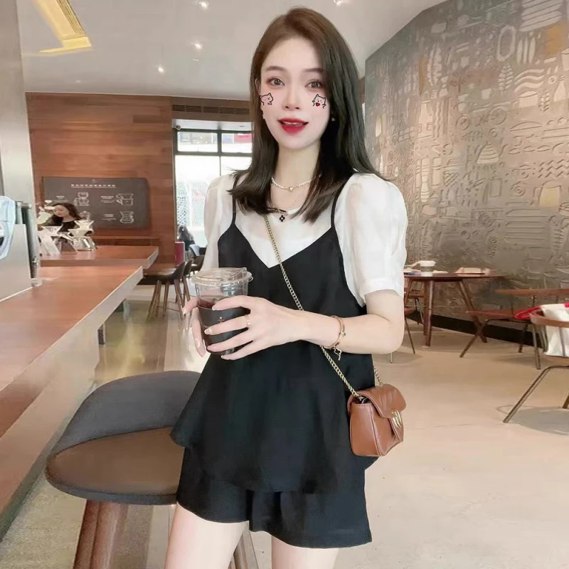 宽松遮肉时尚洋气显瘦遮肚显瘦胖mm减龄套装遮肉减龄女装套装