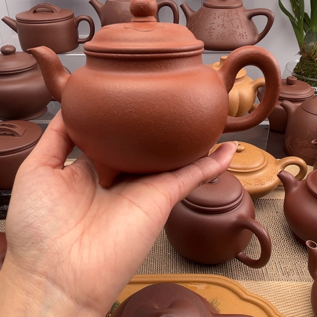 幽***烟紫砂茶壶降坡泥大彬如意微瑕