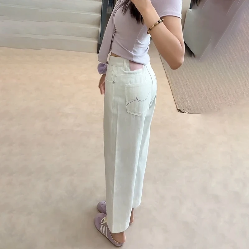 夏日松弛感小个子超好看显瘦白色休闲裤子女2025新款今年流行爆款