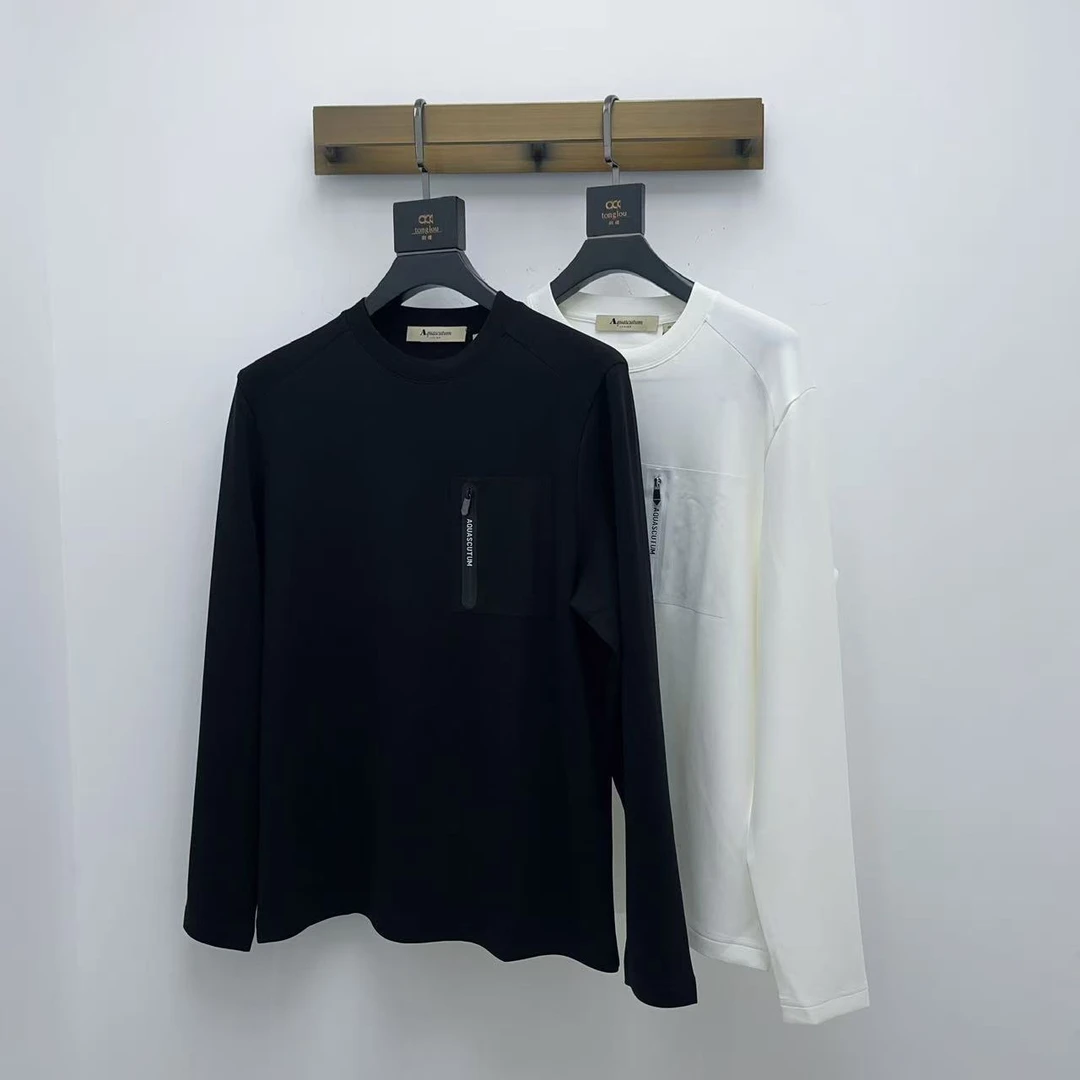 Aquascutum/雅格狮丹25秋冬男士速干户外打底长袖保温T恤