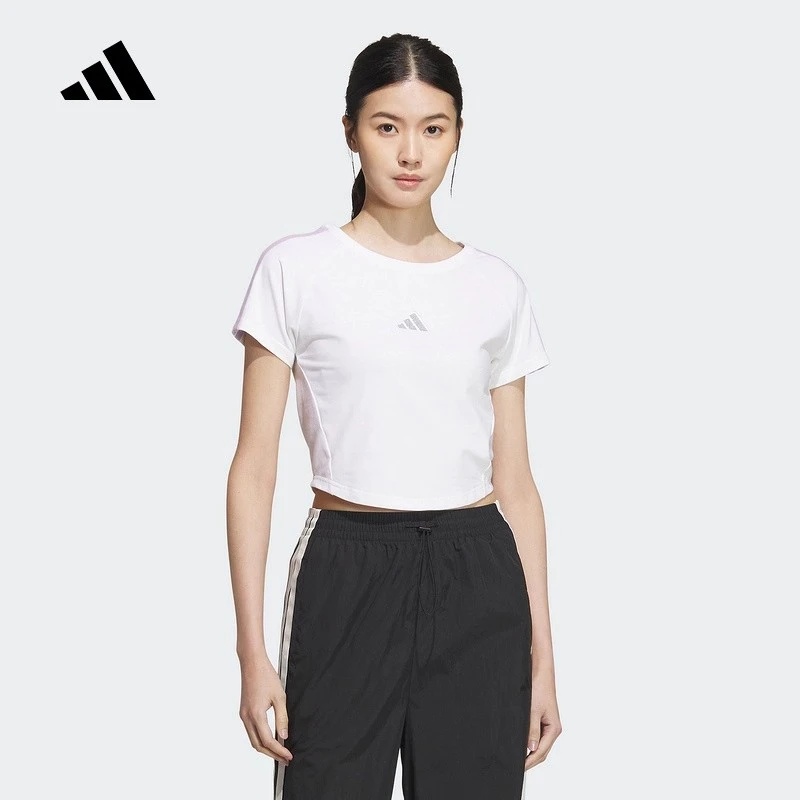 adidas/阿迪达斯显腰线BABY T-SHIRT半袖25秋女健身短袖T恤休闲