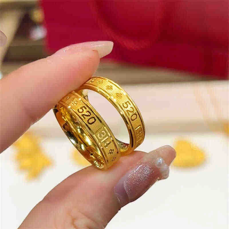 钛钢戒指 不掉色【C13】经典时尚5201314情侣告白戒指闭口百搭指环